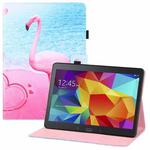 For Samsung Galaxy Tab 4 10.1 T530 Colored Drawing Horizontal Flip PU Leather Case with Holder & Card Slots & Wallet & Sleep / Wake-up Function(Flamingo)