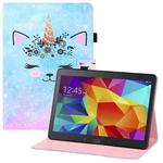 For Samsung Galaxy Tab 4 10.1 T530 Colored Drawing Horizontal Flip PU Leather Case with Holder & Card Slots & Wallet & Sleep / Wake-up Function(Smiley Cat)