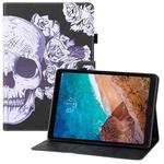 For Xiaomi Mi Pad 4 Plus Colored Drawing Horizontal Flip PU Leather Case with Holder & Card Slots & Wallet & Sleep / Wake-up Function(Flower Skull)