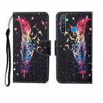 For OPPO Realme 5 Pro Painted Pattern Horizontal Flip Leathe Case(Feather)