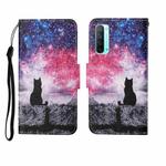 For OPPO Reno3 Painted Pattern Horizontal Flip Leathe Case(Starry Cat)