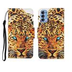 For OPPO Reno4 Painted Pattern Horizontal Flip Leathe Case(Leopard)