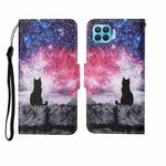 For OPPO Reno4 Lite Painted Pattern Horizontal Flip Leathe Case(Starry Cat)