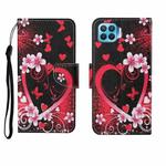 For OPPO Reno4 Lite Painted Pattern Horizontal Flip Leathe Case(Red Heart)