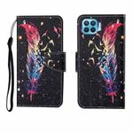 For OPPO F17 Pro Painted Pattern Horizontal Flip Leathe Case(Feather)
