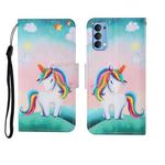For OPPO Reno4 Pro Painted Pattern Horizontal Flip Leathe Case(Rainbow Unicorn)