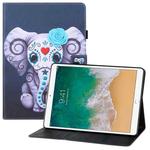 Colored Drawing Horizontal Flip PU Leather Case with Holder & Card Slots & Wallet & Sleep / Wake-up Function For iPad 9.7 (2018) / iPad 9.7 (2017)(Mask Elephant)