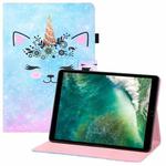 Colored Drawing Horizontal Flip PU Leather Case with Holder & Card Slots & Wallet & Sleep / Wake-up Function For For iPad Pro 10.5(2017) / Air 10.5(2019) / 10.2(2019) / 10.2(2020)(Smiley Cat)