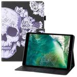 Colored Drawing Horizontal Flip PU Leather Case with Holder & Card Slots & Wallet & Sleep / Wake-up Function For iPad Pro 10.5(2017) / Air 10.5(2019) / 10.2(2019) / 10.2(2020)(Flower Skull)