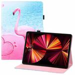 Colored Drawing Horizontal Flip PU Leather Case with Holder & Card Slots & Wallet & Sleep / Wake-up Function For iPad Pro 11(2018) / Pro 11(2020) / Air 10.9(2020)(Flamingo)