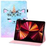 Colored Drawing Horizontal Flip PU Leather Case with Holder & Card Slots & Wallet & Sleep / Wake-up Function For iPad Pro 11(2018) / Pro 11(2020) / Air 10.9(2020)(Smiley Cat)