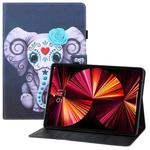 Colored Drawing Horizontal Flip PU Leather Case with Holder & Card Slots & Wallet & Sleep / Wake-up Function For iPad Pro 11(2018) / Pro 11(2020) / Air 10.9(2020)(Mask Elephant)
