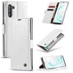 For Galaxy Note 10 CaseMe-003 PU + PC Business Style Crazy Horse Texture Horizontal Flip Leather Case with Holder & Card Slots & Wallet(White)