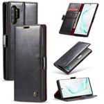 For Galaxy Note 10+ CaseMe-003 PU + PC Business Style Crazy Horse Texture Horizontal Flip Leather Case with Holder & Card Slots & Wallet(Black)