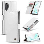 For Galaxy Note 10+ CaseMe-003 PU + PC Business Style Crazy Horse Texture Horizontal Flip Leather Case with Holder & Card Slots & Wallet(White)
