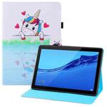 For Huawei MediaPad M5 lite 10.1 Colored Drawing Horizontal Flip PU Leather Case with Holder & Card Slots & Wallet(Loving Unicorn)