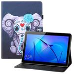 For Huawei MediaPad T3 7.0(3G) Colored Drawing Horizontal Flip PU Leather Case with Holder & Card Slots & Wallet(Mask Elephant)