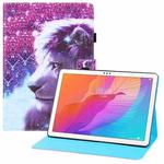 For Huawei Enjoy Tablet 2 10.1 / MatePad T 10s Colored Drawing Horizontal Flip PU Leather Case with Holder & Card Slots & Wallet(Lion)