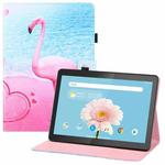 For Lenovo Tab M10 TB-X505 / X605F Colored Drawing Horizontal Flip PU Leather Case with Holder & Card Slots & Wallet(Flamingo)