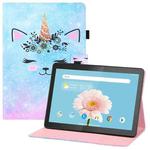 For Lenovo Tab M10 TB-X505 / X605F Colored Drawing Horizontal Flip PU Leather Case with Holder & Card Slots & Wallet(Smiley Cat)