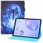 For Samsung Galaxy Tab A 8.4 2020 T307U Colored Drawing Horizontal Flip PU Leather Case with Holder & Card Slots & Wallet(Moon Wolf)