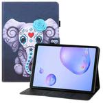 For Samsung Galaxy Tab A 8.4 2020 T307U Colored Drawing Horizontal Flip PU Leather Case with Holder & Card Slots & Wallet(Mask Elephant)