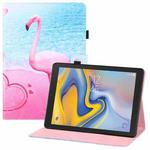 For Samsung Galaxy Tab A 8.0 (2018) T387 Colored Drawing Horizontal Flip PU Leather Case with Holder & Card Slots & Wallet(Flamingo)