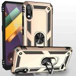 For LG K22 Shockproof TPU + PC Protective Case with 360 Degree Rotating Holder(Gold)