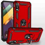 For LG K22 Shockproof TPU + PC Protective Case with 360 Degree Rotating Holder(Red)