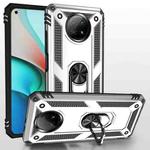 For Xiaomi Redmi Note 9 Shockproof TPU + PC Protective Case with 360 Degree Rotating Holder(Silver)