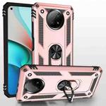 For Xiaomi Redmi Note 9 Shockproof TPU + PC Protective Case with 360 Degree Rotating Holder(Rose Gold)