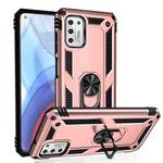 For Motorola Moto G Stylus (2021) Shockproof TPU + PC Protective Case with 360 Degree Rotating Holder(Rose Gold)
