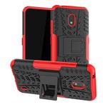 For Nokia 2.2 Tire Texture TPU + PC Shockproof Case with Holder(Red)