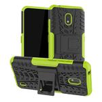 For Nokia 2.2 Tire Texture TPU + PC Shockproof Case with Holder(Green)