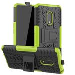 For OPPO Realme X Tire Texture TPU + PC Shockproof Case with Holder(Green)