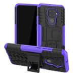 For Huawei Nova 5i Pro Tire Texture TPU + PC Shockproof Case with Holder(Purple)