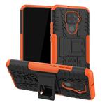 For Huawei Nova 5i Pro Tire Texture TPU + PC Shockproof Case with Holder(Orange)