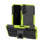 For Huawei Honor 20 Pro Tire Texture TPU + PC Shockproof Case with Holder(Green)