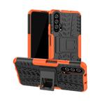 For Huawei Honor 20 Pro Tire Texture TPU + PC Shockproof Case with Holder(Orange)