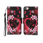For iPhone 6 Painted Pattern Horizontal Flip Leathe Case(Red Heart)