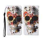 For iPhone 6 Painted Pattern Horizontal Flip Leathe Case(Skull)