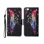 For iPhone 6 Plus Painted Pattern Horizontal Flip Leathe Case(Feather)