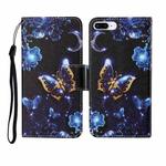 For iPhone 7 Plus Painted Pattern Horizontal Flip Leathe Case(Moon Butterfly)
