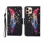 For iPhone 11 Pro Max Painted Pattern Horizontal Flip Leathe Case(Feather)