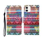 For iPhone 12 mini Painted Pattern Horizontal Flip Leathe Case(Tribal Ethnic Style)