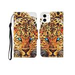 For iPhone 12 mini Painted Pattern Horizontal Flip Leathe Case(Leopard)