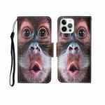 For iPhone 12 Pro Max Painted Pattern Horizontal Flip Leathe Case(Orangutan)