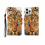 For iPhone 12 Pro Max Painted Pattern Horizontal Flip Leathe Case(Leopard)