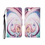 For iPhone SE (2020)/ 7 /8 Painted Pattern Horizontal Flip Leathe Case(Whirlpool Marble)