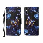 For iPhone X Painted Pattern Horizontal Flip Leathe Case(Moon Butterfly)